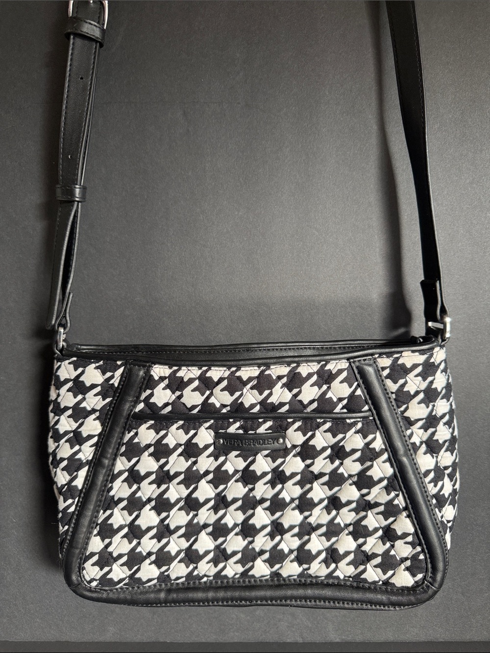 Vera Bradley Black & White Houndstooth Quilted Crossbody